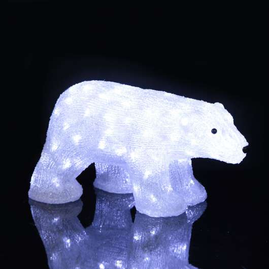 LED-figur Crystalo isbjörn, utomhus, längd 49,5 cm