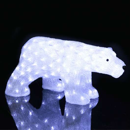 LED-figur Crystalo isbjörn, utomhus, längd 65 cm