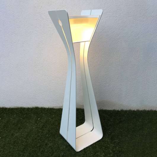 LED-solcellslampa Osmoz av aluminium, vit