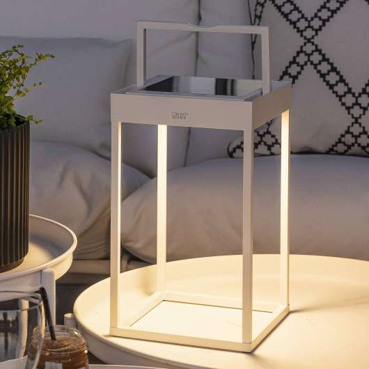 LED-sollykta Portofino för vägg eller bord, vit