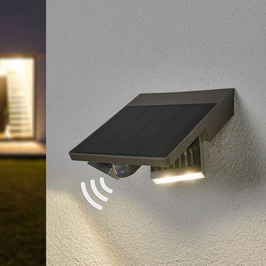 LED-utomhusvägglampa Ghost Solar, rörelsesensor