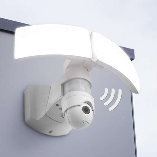 LED-utomhusvägglampa Libra Cam med kamera