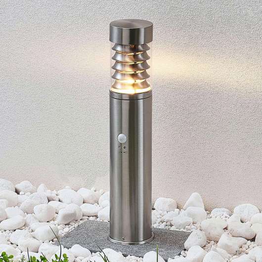 Lindby Piper sockellampa med sensor rostfritt stål