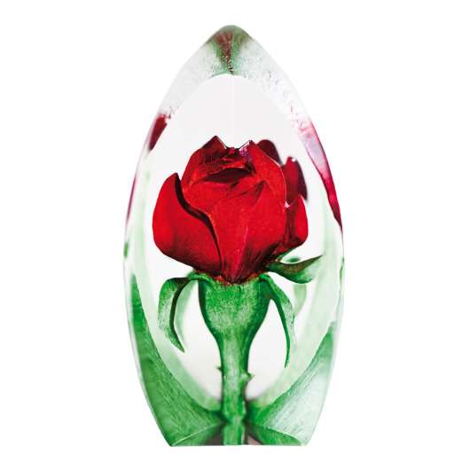 Målerås Glasbruk - Floral Fantasy Ros 7,5 cm Röd
