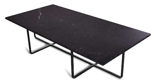Ninety Table XL - Svart marmor/svartlackerad metallstomme H40 cm