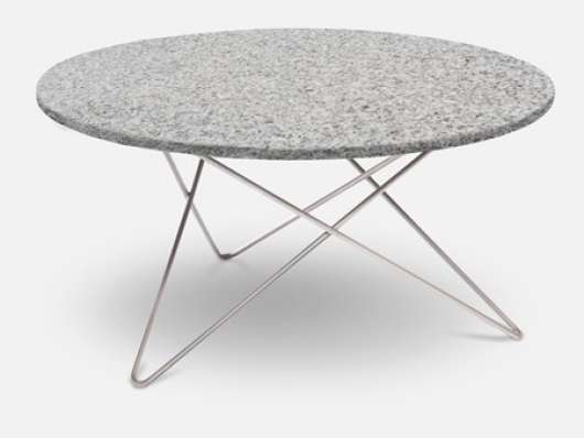 Outdoor O Table Granit med Rostfritt Stålben Ø80