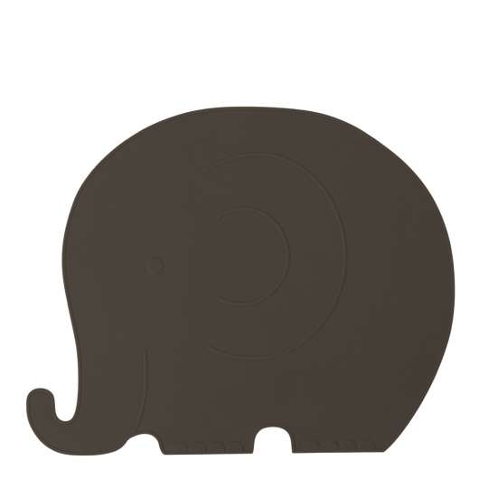 Oyoy - Tablett Elefant Silikon 41x33 cm  Brun