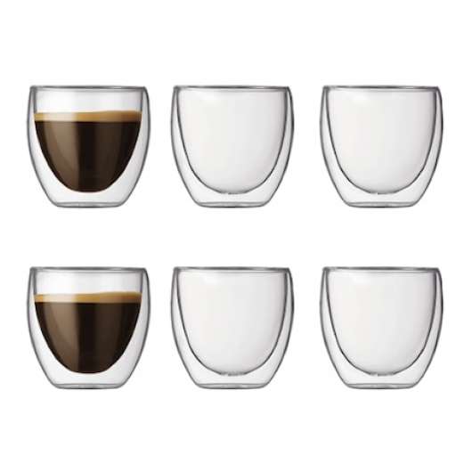 Pavina Dubbelväggat Espressoglas 8 cl 6 st